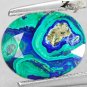 2.33 Ct.Natural Oval 8*10mm World Map Pattern Azure Blue Green Azurite Malachite