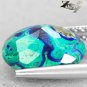 2.33 Ct.Natural Oval 8*10mm World Map Pattern Azure Blue Green Azurite Malachite