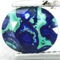 2.03 CT.Natural Oval 7*9mm Sea Land World Map Azure Blue Green Azurite Malachite