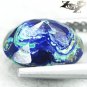 2.03 CT.Natural Oval 7*9mm Sea Land World Map Azure Blue Green Azurite Malachite