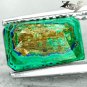 2.72 Ct.Natural Emerald 7*10 mm Ocean Island Almost Azure Blue Azurite Malachite