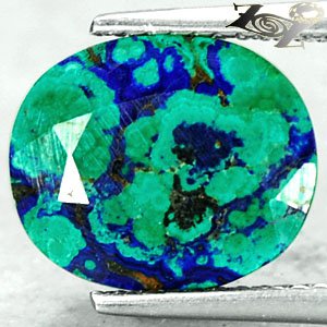 4.41 Ct.Natural Oval 10*12 Forest River Map Blue Green Azurite Malachite &egrave;��&eacute;��&ccedil;&curren;&brvbar; &aring;&shy;�&eacute;��&ccedil;�&sup3;