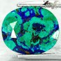 4.41 Ct.Natural Oval 10*12 Forest River Map Blue Green Azurite Malachite 藍銅礦 孔雀石