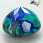 8.02 CT.Natural Oval 11*13 mm. World Map Sea Forest Pattern Azurite Malachite