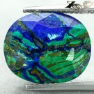 7.71 CT.Natural Oval 12*14 mm. Forest Sea Mountain World Map Azurite Malachite