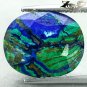 7.71 CT.Natural Oval 12*14 mm. Forest Sea Mountain World Map Azurite Malachite