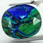 7.71 CT.Natural Oval 12*14 mm. Forest Sea Mountain World Map Azurite Malachite