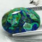 7.71 CT.Natural Oval 12*14 mm. Forest Sea Mountain World Map Azurite Malachite