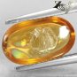 6.62 Ct.Natural Oval 8*16 mm. Rainbow Sparking Amber Yellow Mexico Barite