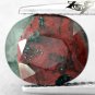 3.81 CT.Unusual Natural Oval 8*10 mm. Silver Pyrite Green Red Bloodstone Gem 雞血石