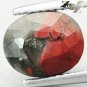 3.05CT.Natural Oval 7.5*9mm Silver Pyrite Crystal Gray Red Heliotrope Bloodstone