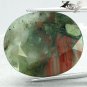 34.57 Ct.Natural Oval 23*28mm Gold Pyrite White Red Bloodstone Heliotrope 雞血石