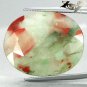 31.22 Ct.Natural Oval 21.27 mm Crystal White Green Red Bloodstone Heliotrope 雞血石
