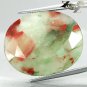 31.22 Ct.Natural Oval 21.27 mm Crystal White Green Red Bloodstone Heliotrope 雞血石