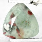 2.39 CT.Unusual Natural Trillion 9 mm Silver Pyrite Green Crystal Red Bloodstone