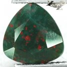 2.42 CT.Natural Trillion 9 mm. Red Spot Hard Green Africa Heliotrope Bloodstone