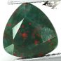 2.42 CT.Natural Trillion 9 mm. Red Spot Hard Green Africa Heliotrope Bloodstone