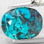 3.13 CT.Natural Oval 8*10.5 mm. Black Vein Whole Green Blue Chrysocolla 矽å”雀石 Gem