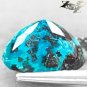 3.13 CT.Natural Oval 8*10.5 mm. Black Vein Whole Green Blue Chrysocolla 矽å”雀石 Gem