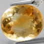 6.19 Ct.Full Fire Flawless Natural Oval 11*12.5mm. Intense Brandy Yellow Citrine