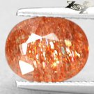 2.13 CT.Natural Oval 7.5*9.5 mm. Meteo Copper Orange Illusion Confetti Sunstone
