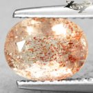 Natural Oval 6.5*8.5mm. Spark Hematite Peach Illusion Confetti Sunstone 1.48 Ct.