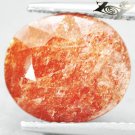 5.7 CT.Natural Oval 10.5*12 mm. Spark Hematite Orange Illusion Confetti Sunstone
