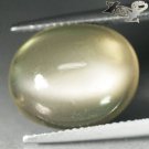 9.8 CT.Natural Oval 13*15.5 mm. Cat's Eye Smoky Yellow Moonstone Feldspar 月長石