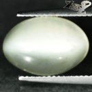 7.66 CT.Natural Oval 10*15 mm. Strong Cat's Eye Effect White Moonstone Feldspar