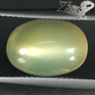 5.67 CT.Natural Oval 9*13 mm. Gold Cat's Eye Effect Silky Yellow Moonstone 月長石
