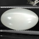 10.01 CT.Natural Oval 10*17 mm Cat's Eye Effect Silky White Oligoclase Moonstone