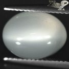 6.92 CT.Natural Oval 9.5*12.5 mm Cat's Eye Smoky White Moonstone Feldspar 月長石