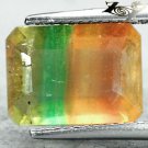 5.82Ct.Natural Emerald 9*12mm Green Purple Canary Yellow Layer Clear Fluorite 螢石