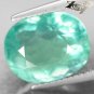 7.95 CT.Firely Natural Oval 10*12.5 mm. Intense Bright Green Vietnam Fluorite