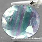 3.11 CT.Natural Oval 8.5*10 mm. Clear Green Purple Layers Vietnam Fluorite Gems
