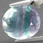 3.11 CT.Natural Oval 8.5*10 mm. Clear Green Purple Layers Vietnam Fluorite Gems