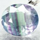 7.84 CT.Natural Oval 11*12.5 mm Crystal White Purple Green Layers Fluorite 螢石