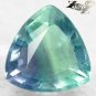 8.98 CT.Natural Trillion 13mm Intense Green Purple Layers Clear Vietnam Fluorite