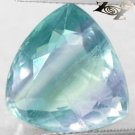 20.57 CT.Natural Trillion 16.5 mm Intense Green Purple Zone Layer Clear Fluorite