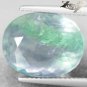 13.73 CT.Firely Natural Oval 12*15.5 mm. Intense Green Purple Layer Fluorite Gem