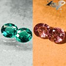 Pair Match Natural Oval 3.5*4 mm. Vivid Blue Green Color Change Garnet 0.56 CT.