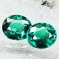 Pair Match Natural Oval 3.5*4 mm. Vivid Blue Green Color Change Garnet 0.56 CT.