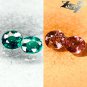 Pair Natural Oval 3.5*4mmVivid Blue Green Nandagala Color Change Garnet 0.62 CT.