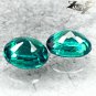 Pair Natural Oval 3.5*4mmVivid Blue Green Nandagala Color Change Garnet 0.62 CT.