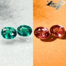 Pair Natural Oval 3.5*4.5 Vivid Blue Green Nandagala Color Change Garnet 0.73 CT