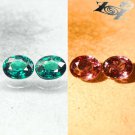 Pair Natural Oval 4*5 mm.Vivid Blue Green Nandagala Color Change Garnet 0.85 CT.