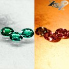 Match 3 Natural Oval 3.5*4.5mm Blue Green Nandagala Color Change Garnet 0.88 CT.