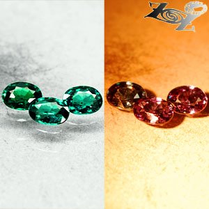 Match 3 Natural Oval 3.5*4.5mm Blue Green Nandagala Color Change Garnet 0.88 CT.