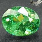 Firely Natural Oval 5*6.5 mm. Red Spark Intense Green Andradite Demantoid 1 CT.