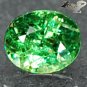 Natural Oval 5*6 mm.Red Spark Vivid Green Andradite Demantoid Garnet 1.06 CT.翠榴石